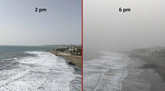 vorher nachher diesige luft calima gran canaria